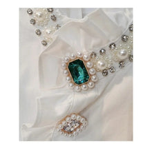Load image into Gallery viewer, Bejeweled Ruffled Blouse