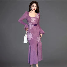 Load image into Gallery viewer, Lilac Bloom Knitted Dress