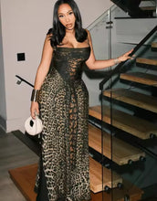Load image into Gallery viewer, Leopard Laced-Up Backless Maxi