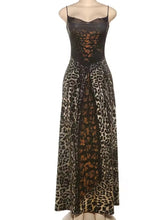 Load image into Gallery viewer, Leopard Laced-Up Backless Maxi