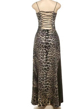 Load image into Gallery viewer, Leopard Laced-Up Backless Maxi