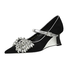 Load image into Gallery viewer, Diamond Encrusted Bow Heels