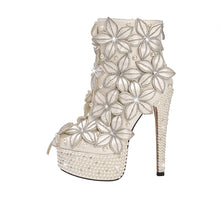 Load image into Gallery viewer, Spring Blossom Embellished Ankle Boot
