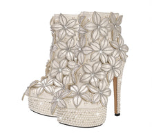 Load image into Gallery viewer, Spring Blossom Embellished Ankle Boot
