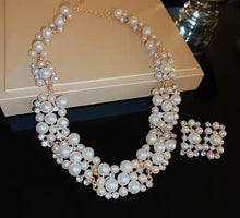 Load image into Gallery viewer, Pearl Choker &amp; Earring Set
