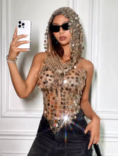 Load image into Gallery viewer, Hooded Sequins Tank Top
