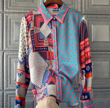 Load image into Gallery viewer, Abstract Turn-Down Collar Blouse
