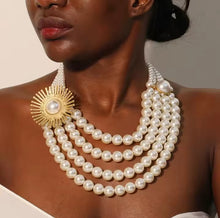 Load image into Gallery viewer, Sunflower Retro Pearl Necklace Set
