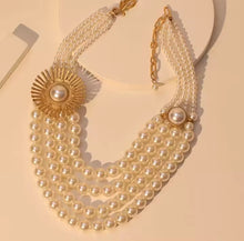 Load image into Gallery viewer, Sunflower Retro Pearl Necklace Set
