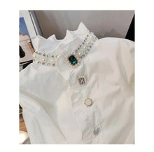 Load image into Gallery viewer, Bejeweled Ruffled Blouse
