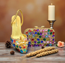 Load image into Gallery viewer, Matching Crystal Clutch &amp; Heels
