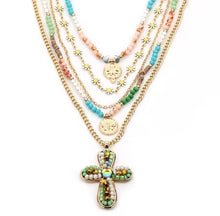 Load image into Gallery viewer, Multi-Layered Vintage Cross Necklace
