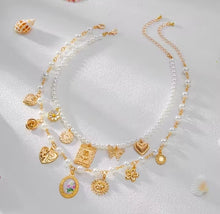 Load image into Gallery viewer, Cameo Pearl 2pc Necklace Set
