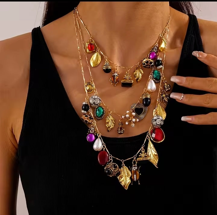 Multi-Layered Charm Necklace